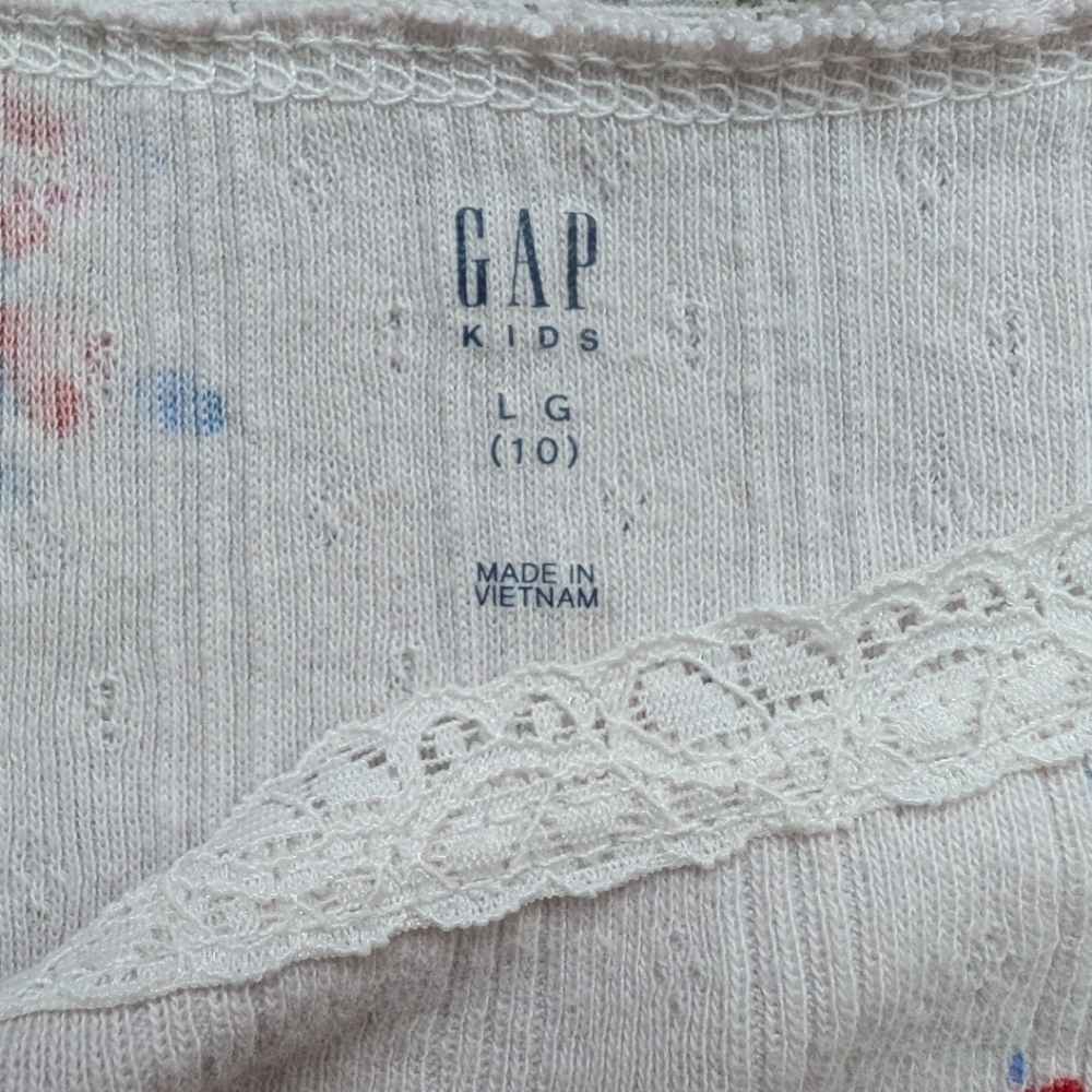 Gap Pointelle Baby Tee Girls Large Cotton Y2K - Picture 7 of 10